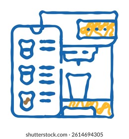 mobile phone application for control coffee machine doodle icon sketch vector. mobile phone application for control coffee machine sign. isolated symbol illustration