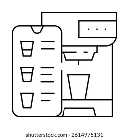 mobile phone application for control coffee machine line icon vector. mobile phone application for control coffee machine sign. isolated contour symbol black illustration