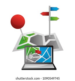 mobile phone and application gps navigation world