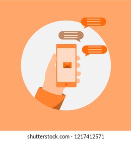 mobile phone with application icons