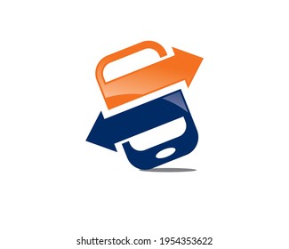 mobile phone application switch with opposite direction arrow head