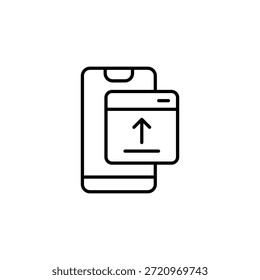 Símbolo de Carregamento de Aplicativo de Telefone Celular em Estrutura de Tópicos Mínima