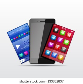 Mobile phone applications vector concept