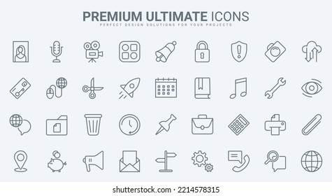 Los iconos de la línea delgada de las aplicaciones de teléfonos móviles configuran la ilustración vectorial. Recopilación de esquemas para que las aplicaciones web paguen en línea, datos de búsqueda y ubicación, administración y notificación de correo electrónico y archivos, cartera