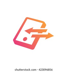 Mobile phone with arrow design concept illustration