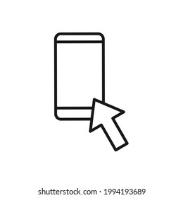Handy mit Pfeil-Symbol Vector Design. Smartphone-Symbol mit Arrow-Design-Konzept für E-Commerce, Online-Shop und Marktplatz-Website, Handy, Logo, Symbol, Button, Zeichen, App-UI