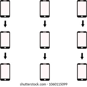 mobile phone with arrow network