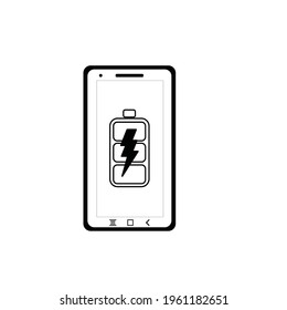 Mobile phone bar icons. Smartphone battery charge level