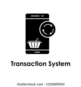 mobile phone, basket, transaction system icon. Element of business icon for mobile concept and web apps. Detailed mobile phone, basket, transaction system icon can be used for web