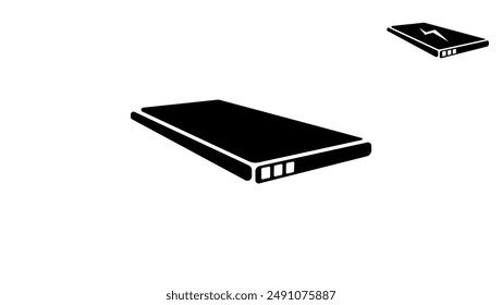 Mobile Phone Battery, black isolated silhouette