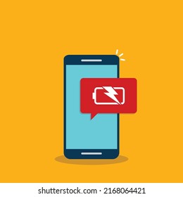 Mobile phone battery notification. Cellular battery indicator.