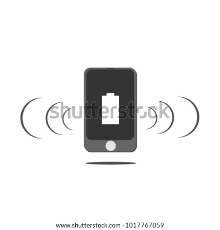 
A mobile phone with a battery on a white background