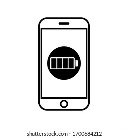 Batería de teléfono móvil, ilustración vectorial