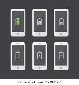 Mobile Phone with battery, vector illustration.
