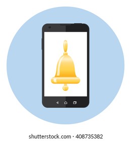 Mobile Phone With Bell On The Screen