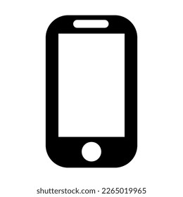 Mobile phone black icon. Flat design for applications, websites and decoration. Vector isolated on white background.