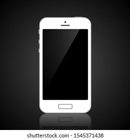 Telefone celular e reflexões de luz preta no fundo / Vetor Stock