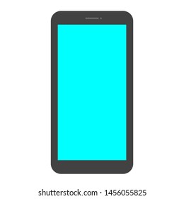 mobile phone with blank blue screen isolated on white background. vector illustration