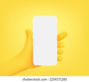 Teléfono móvil con pantalla en blanco. 3.ª ilustración vectorial