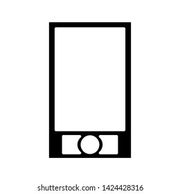 Mobile phone with blank screen in flat style - stock vector illustration.