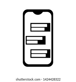 Mobile phone with blank screen in flat style - stock vector illustration.