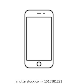 Mobile phone with blank screen. Flat style. vector illustration on white background