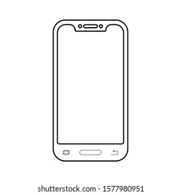 Mobile phone with a blank screen and flat style with isolated on a white background. mock-up template design, smartphone icon. Vector illustration element
