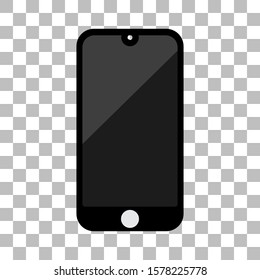 Mobile phone with a blank screen and flat style with a white back screen. mock-up template design, smartphone icon. Vector illustration element