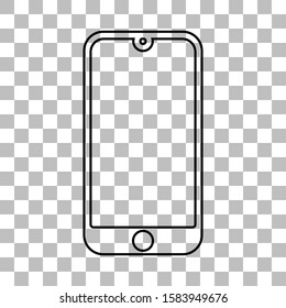 Mobile phone with a blank screen and flat style with a white back screen. mock-up template design, smartphone icon. Vector illustration element