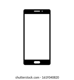 Mobile phone with blank screen. Flat style. vector illustration on white background