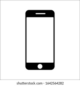 Mobile phone with blank screen. Flat style. vector illustration