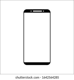 Mobile phone with blank screen. Flat style. vector illustration