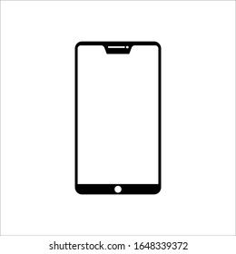 Teléfono móvil con pantalla en blanco. Estilo plano. ilustración vectorial sobre fondo blanco. Pasos 10