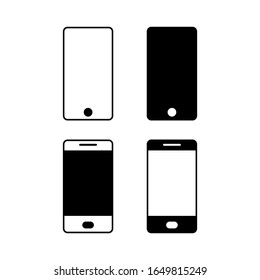 Mobile phone with blank screen. Flat style and outline style