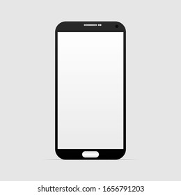 Mobile phone with blank screen. Flat style vector smartphone. Realistic smartphone mockup