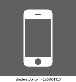 Mobile phone with blank screen. Flat style. vector illustration on white background