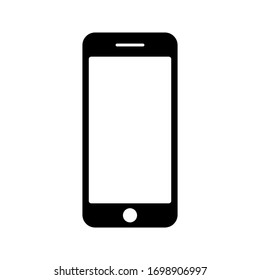 Mobile phone with blank screen. Flat style on white background 