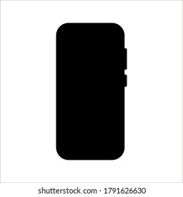Mobile phone with blank screen. Flat style on white background