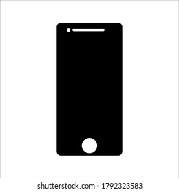 Mobile phone with blank screen. Flat style on white background