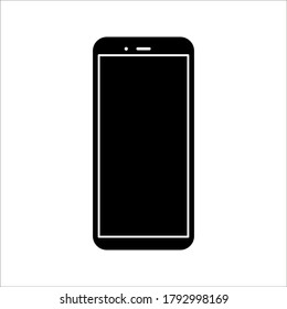 Teléfono móvil con pantalla en blanco. Estilo plano sobre fondo blanco