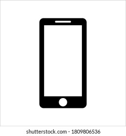 Mobile phone with blank screen. Flat style. vector illustration on white background