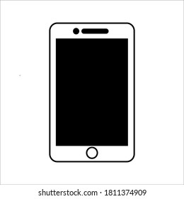 Mobile phone with blank screen. Flat style. vector illustration on white background