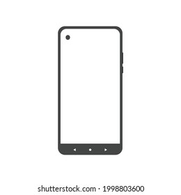 Mobiltelefon mit einem leeren Bildschirm. Flacher Stil. Vektorgrafik. Smartphone-Symbol, Vektorgrafik, weißer Hintergrund
