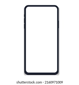 Teléfono móvil con pantalla en blanco. Estilo plano. ilustración vectorial