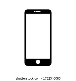 Mobile phone with blank screen and front camera Flat style. vector illustration on white background editable EPS 10