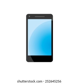 mobile phone with blank screen isolated on white background. Vector illustration