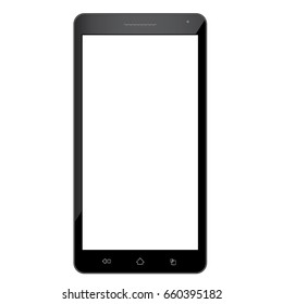 mobile phone with blank screen isolated on white background