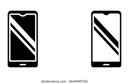 mobile phone with blank screen and reflection icon vector