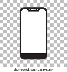 Mobile phone with a blank screen with a white background. mock-up template design, vector illustration elements.