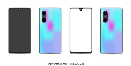 Mobile phone with a blank screen with a white background. mockups template design, vector illustration elements.